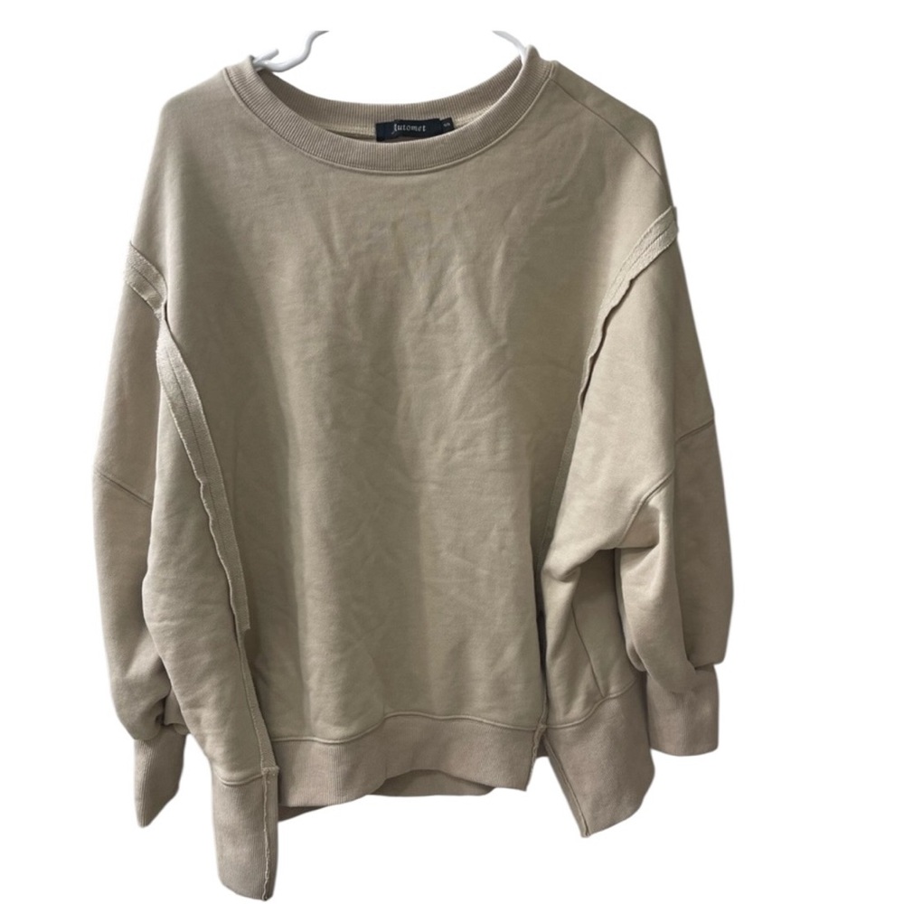 Oversized distress seam sweatshirt size small